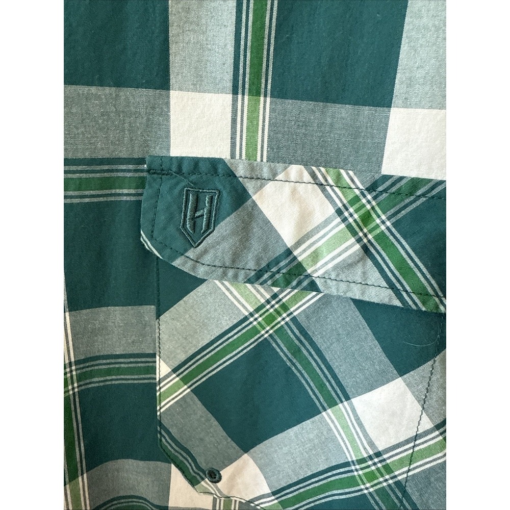 Heybo Outdoors Button Down Shirt Long Sleeve Vented Green Plaid Mens XXL - Picture 2 of 7